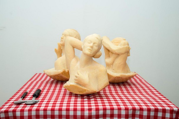 102Cheesy Sculpture_2013_parmesan cheese_40x40x23 cm each