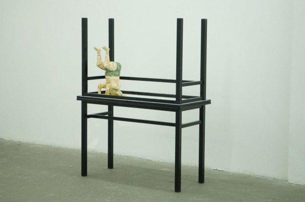 106Ben Gurion_2012_chewing gum on a school table_ 152x55x115 cm