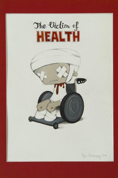 107The victim of HEALTH_2004_Gouache on paper_35 x 25 cm