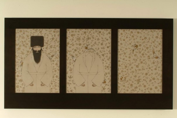 109Tree Rabbis_2002_wood and oil painting on canvas_70x36 cm