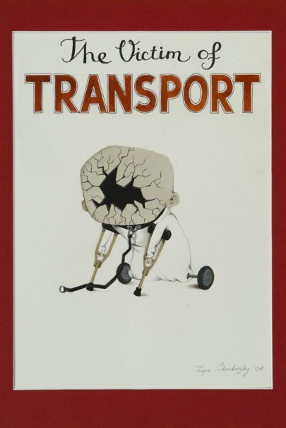 110The victim of TRANSPORT _2004_Gouache on paper_35 x 25 cm