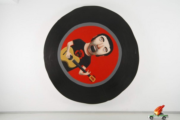 111Revolutuin Song 3_2008_ acrylic on polimer,elctric motor_diameter 222 cm