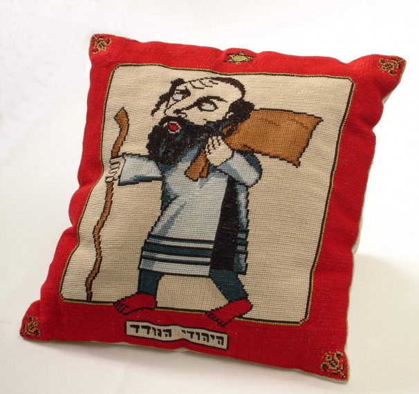113Pillow, detail from The Wandering Jew_2002_embridery_36 x36 cm