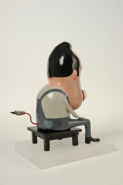 114Electrician_2005_Painted Aluminum cast_hight 28cm