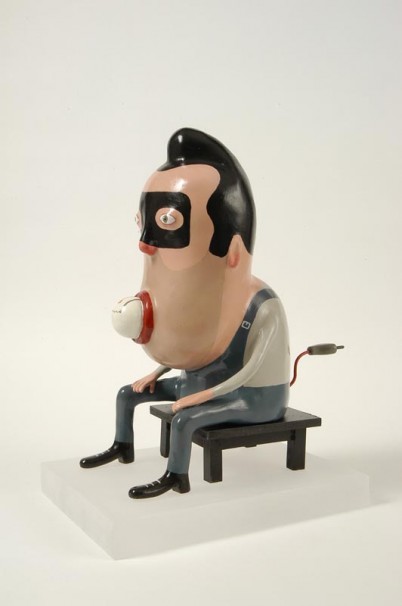 115Electrician_2005_Painted Aluminum cast _hight 28cm