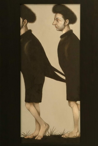 115Screen, detail _2002_wood and oil painting on canvas_4 panels, 120 x50 cm