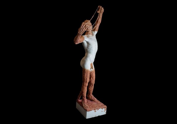 116Chewed Material _2013_marble and Bazooka chewing gum_220x80x40 cm