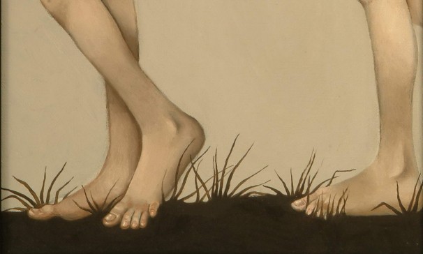 116Screen, detail_2002 _wood and oil painting on canvas_4 panels, 120 x50 cm