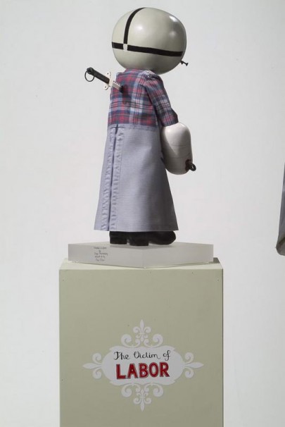 128the victim of LABOR_2004_ Mixed media _hight 48cm