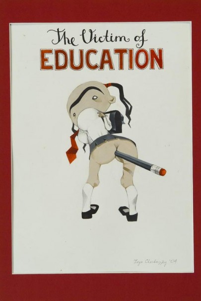 135The victim of EDUCATION_2004_Gouache on paper_35 x 25 cm