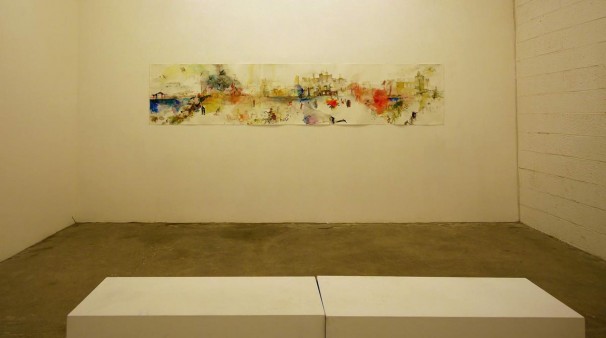 101Untitled (installation view)_2010_ink and watercolor on paper_72x347 cm