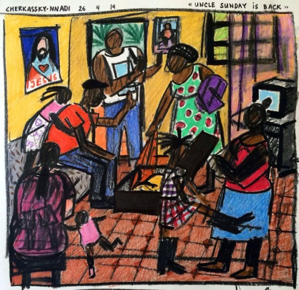 102Uncle Sunday is back_2014_Colored pencils on paper_25x27 cm