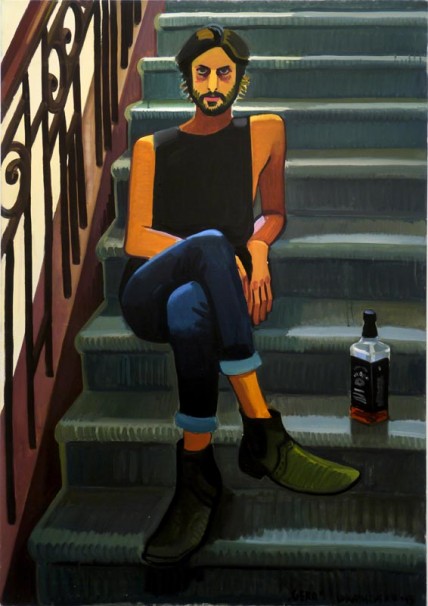 104Gera at stairway_2013_ oil on canvas_130x70 cm
