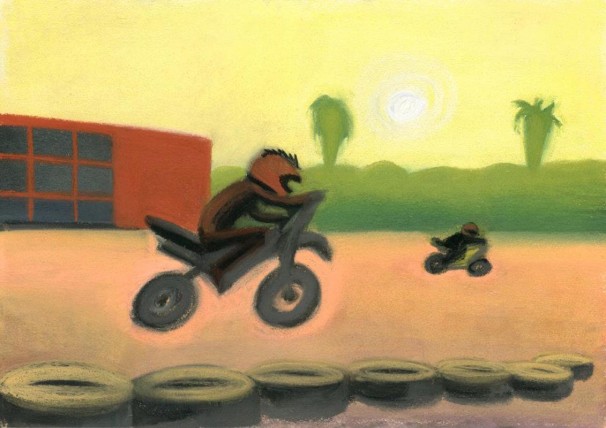 107Kibbutz Galuyot_2011_pastel on paper_30x42 cm