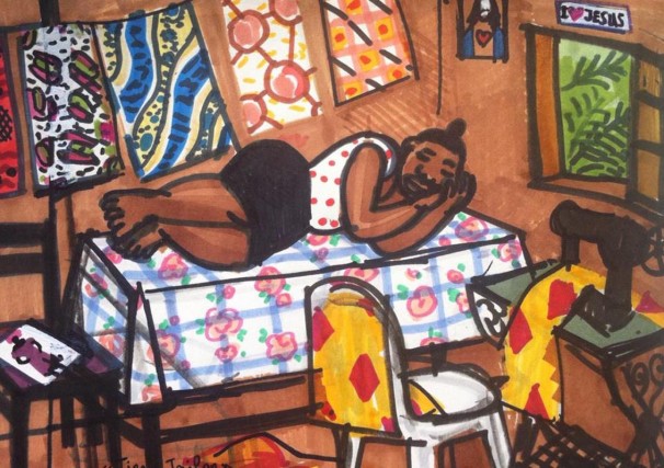 107Tired tailor_2013_Markers on paper_18x26 cm