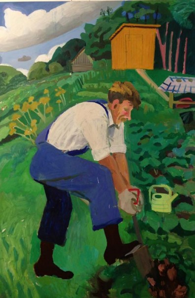 107Valerka's digging, Russia_2013_oil on canvas_180x120 cm.