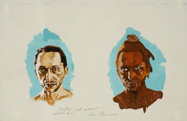 110Frosted Self Portrait #1_2004_gouache on paper_32x50 cm
