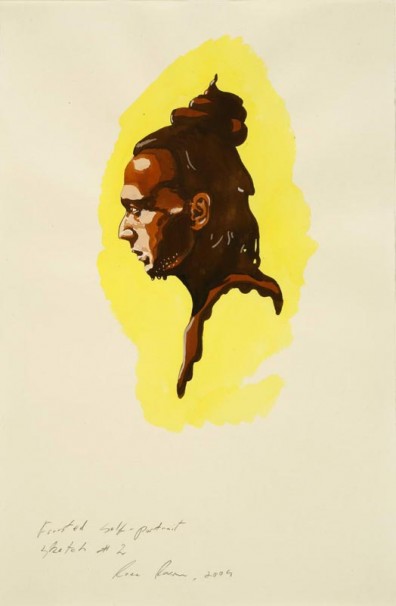 111Frosted Self Portrait #2_2004_gouache on paper_50x32 cm