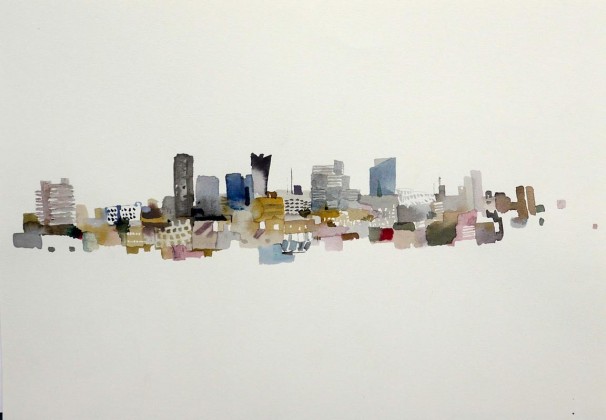 111Tel Aviv Quilt_2009_ink and watercolor on paper_21x30 cm
