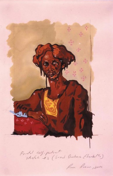 112Frosted Self Portrait #3_2004_gouache on paper_50x32 cm