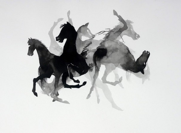 112Horses_2010_ink and watercolor on paper_21x30 cm