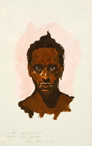 113Frosted Self Portrait #5_2004_gouache on paper_50x32 cm