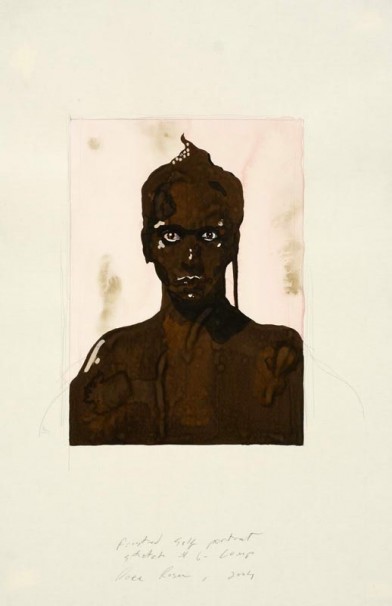 114Frosted Self Portrait #6_2004_gouache on paper_50x32 cm