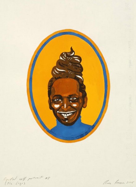 116Frosted Self Portrait #8_2005_gouache on paper_50x32 cm