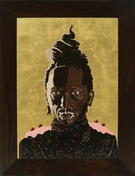 117Frosted Self Portrait # 1 (aka Saint Chocolate)_2006_Oil and Goldleaf on wood_70x50 cm