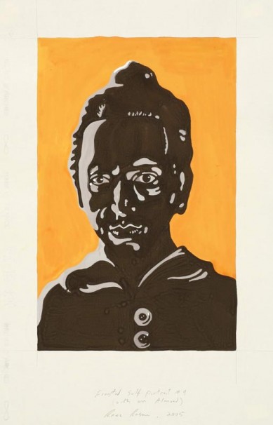 117Frosted Self Portrait #9_2005_gouache on paper_50x32 cm