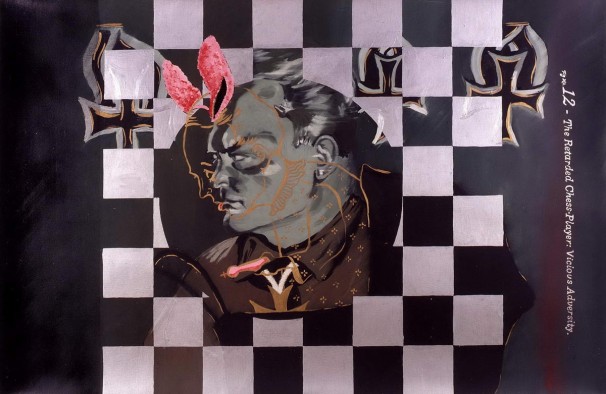 117Retarded Chess Player_1994-1996_oil on paper_70x100 cm