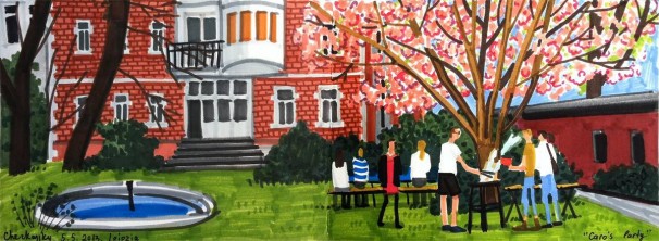 118Caro's party_2013_Markers on paper_18x52 cm