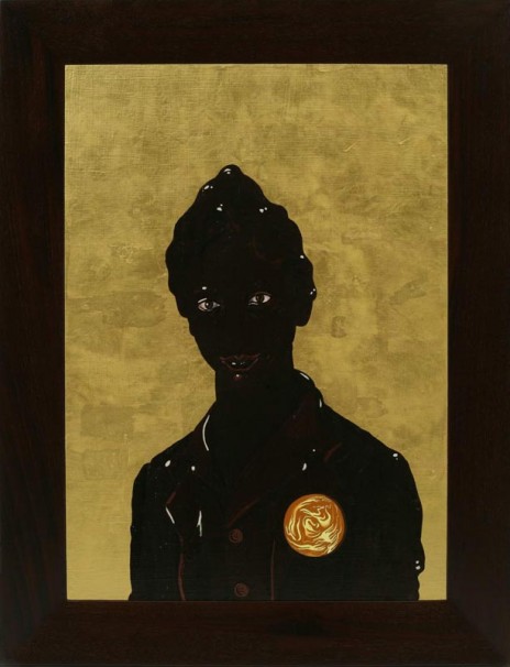 118Frosted Self Portrait # 2 (aka Saint Shit)_2006_Oil and Goldleaf on wood_70x50 cm