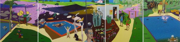 302Swimming Pool_2006-2009_acrylic on canvas_155x605 cm