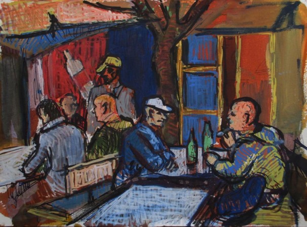 211Street cafe_2015_Markers and watercolor on paper_ 24x32 cm