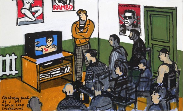 514Bruce Lee (Videosalon)_2016_markers on paper_16.2x27 cm