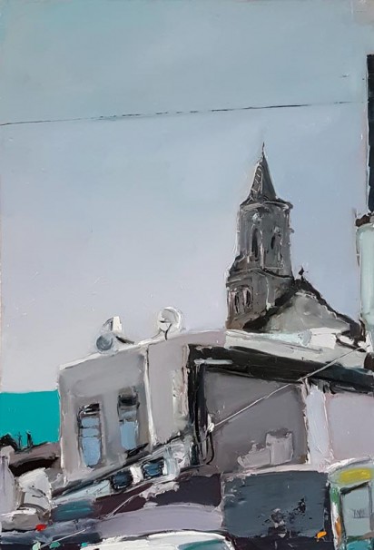 020A Church in Wadi Nisnas_ 2018_ Oil on linen,_95x60 cm
