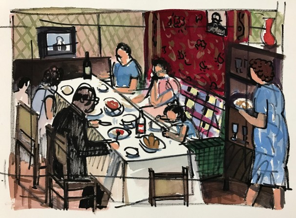 106Grandma's Birthday_2018_Markers, watercolor and acrylic on paper_26x33 cm