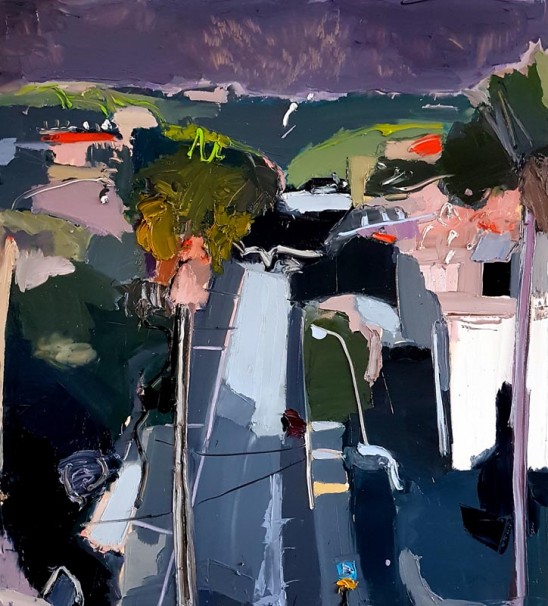 200Boaz Noy_City Wakes Up_2018_Oil on linen_120x110 cm